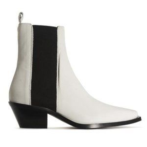 L'Intervalle Virginia White Leather Ankle Boots